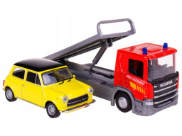 Welly odtahovka Scania P320 + Mini Cooper 1:43 